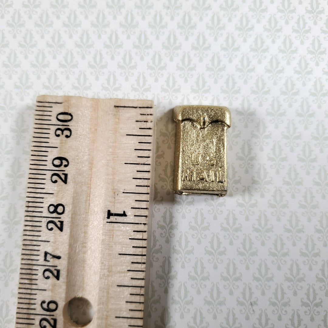 Dollhouse HALF SCALE Mailbox Gold Metal 1:24 Scale Miniature Accessory - Miniature Crush