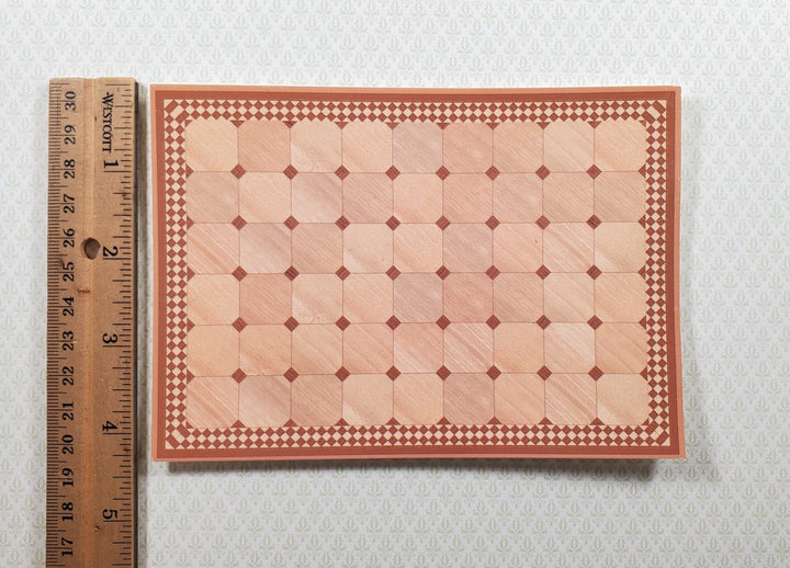 Dollhouse HALF SCALE Parquet Wood Floor Cardstock 1:24 Miniature World Model - MiniatureCrush