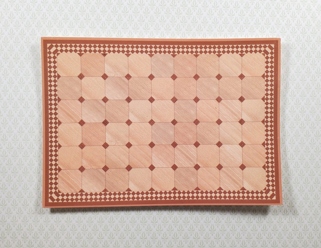 Dollhouse HALF SCALE Parquet Wood Floor Cardstock 1:24 Miniature World Model - MiniatureCrush