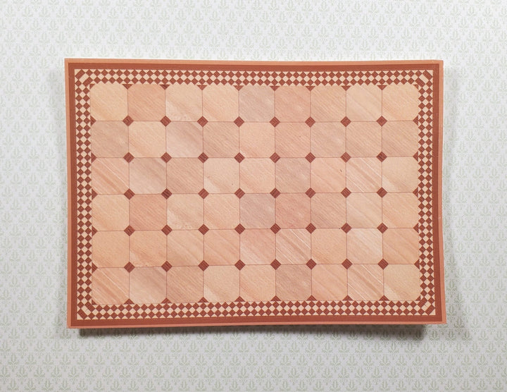 Dollhouse HALF SCALE Parquet Wood Floor Cardstock 1:24 Miniature World Model - MiniatureCrush