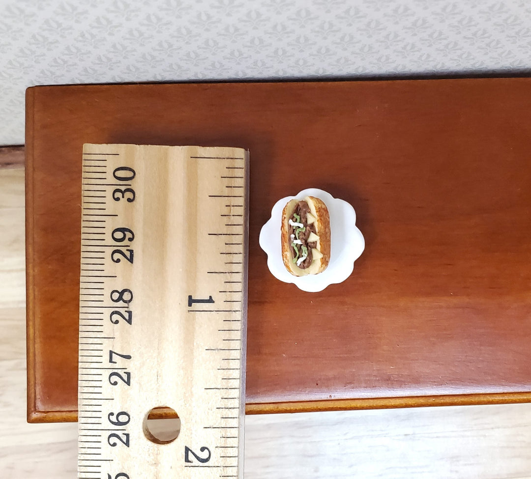 Dollhouse HALF SCALE Philly Cheese Sandwich Hoagie 1:24 Miniature Food - MiniatureCrush