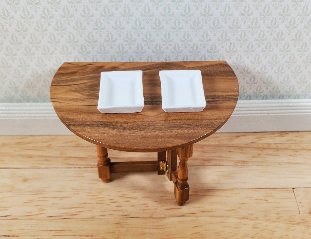 Dollhouse HALF SCALE Rectangular White Unglazed Ceramic Baking Trays 1:24 - MiniatureCrush