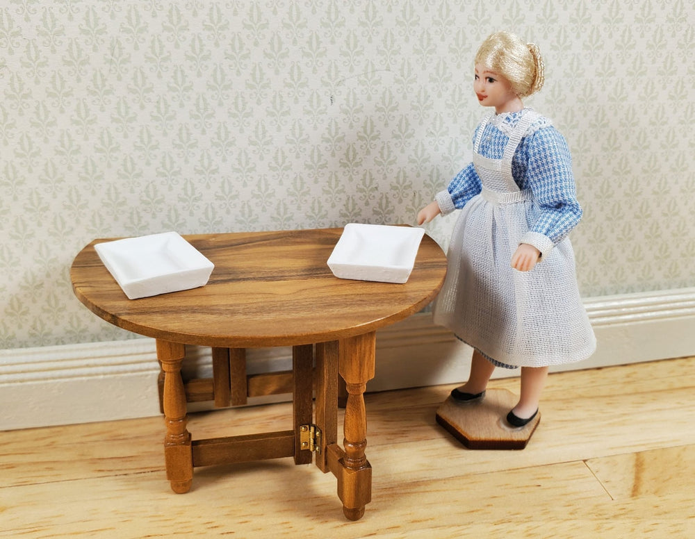 Dollhouse HALF SCALE Rectangular White Unglazed Ceramic Baking Trays 1:24 - MiniatureCrush