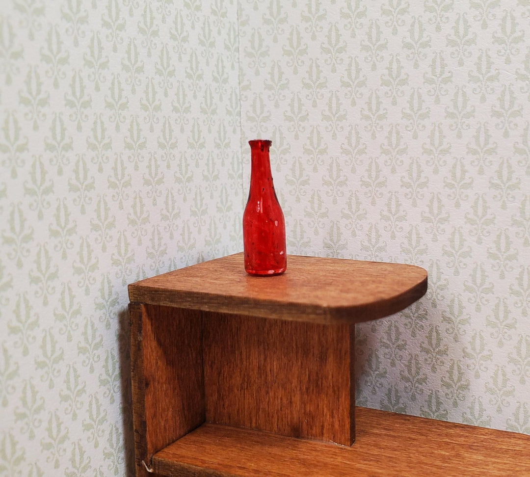 Dollhouse HALF SCALE Red Wine Bottle 1:24 Miniature Painted Glass - MiniatureCrush