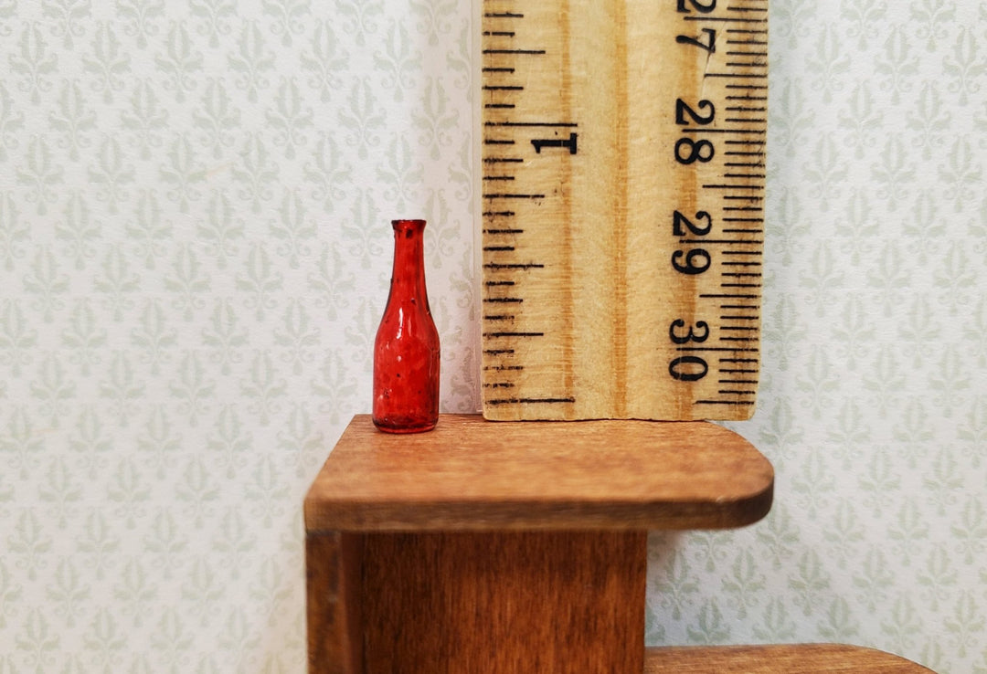 Dollhouse HALF SCALE Red Wine Bottle 1:24 Miniature Painted Glass - MiniatureCrush
