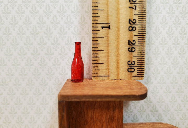 Dollhouse HALF SCALE Red Wine Bottle 1:24 Miniature Painted Glass - MiniatureCrush