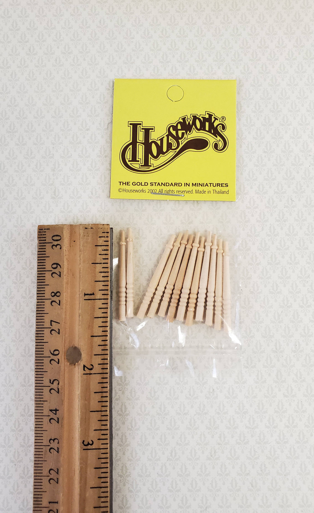 Dollhouse HALF SCALE Spindles 1:24 Stairs or Porch 1 1/4" Set of 12 HWH7019 - MiniatureCrush