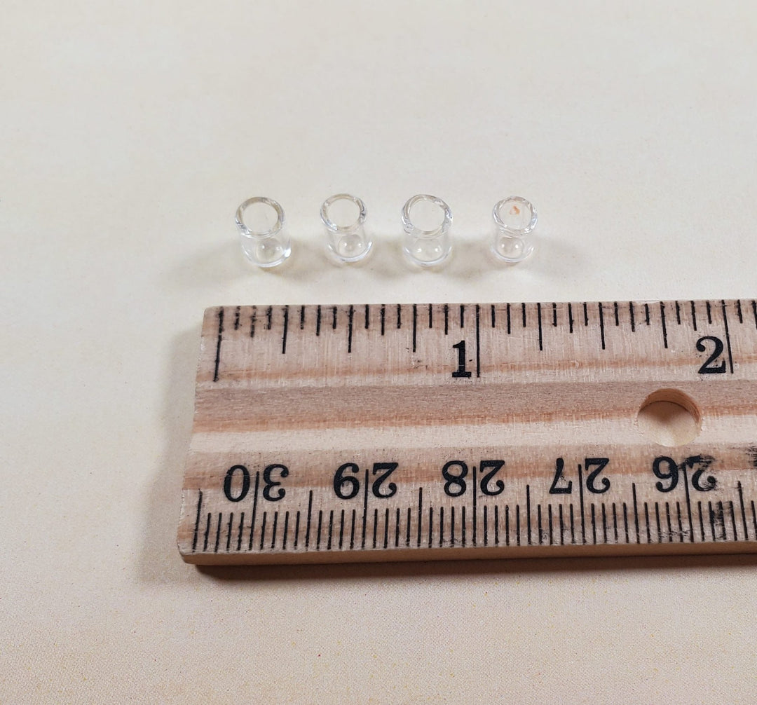 Dollhouse HALF SCALE Tiny Clear Juice Glasses Set of 4 1:24 Miniature Real Glass - MiniatureCrush
