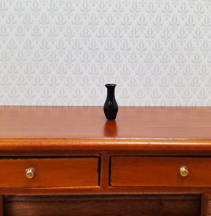 Dollhouse HALF SCALE Tiny Glass Bud Vase Black 1:24 Miniature - MiniatureCrush