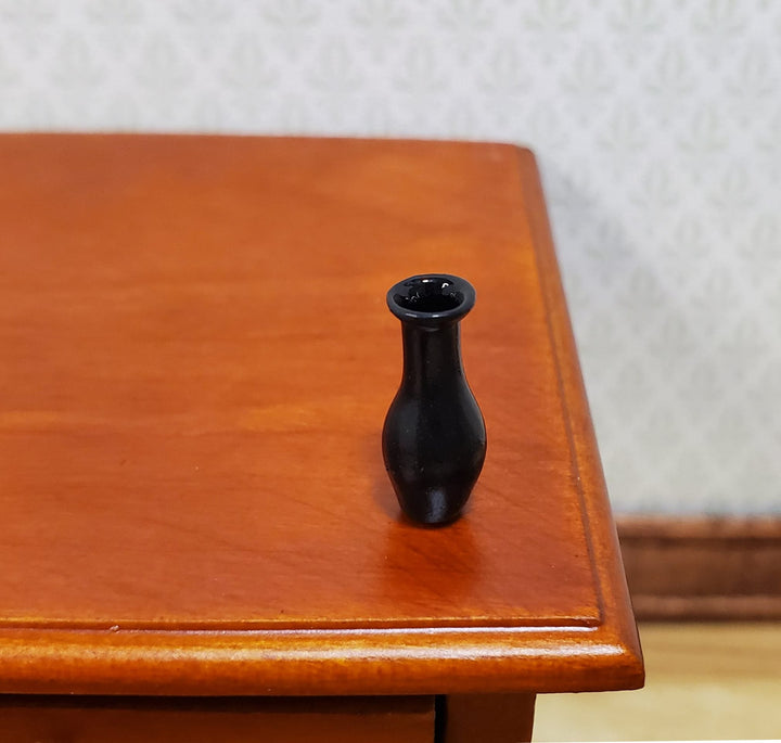 Dollhouse HALF SCALE Tiny Glass Bud Vase Black 1:24 Miniature - MiniatureCrush