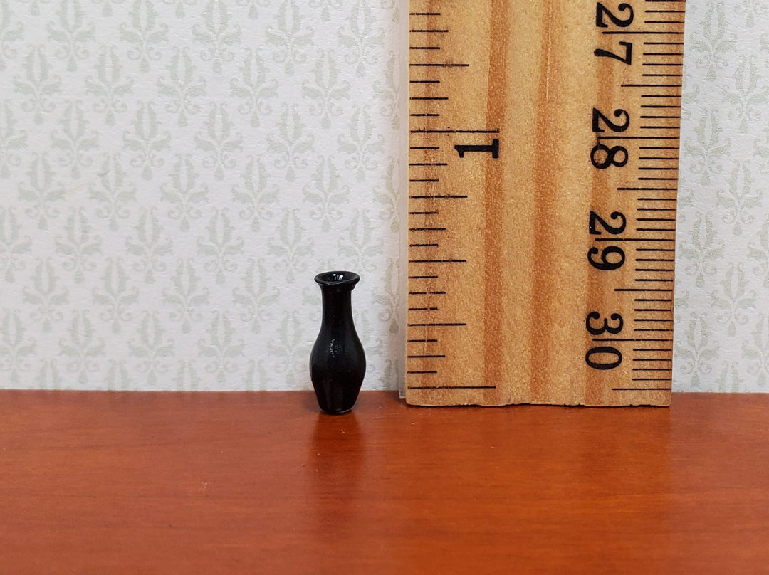 Dollhouse HALF SCALE Tiny Glass Bud Vase Black 1:24 Miniature - MiniatureCrush