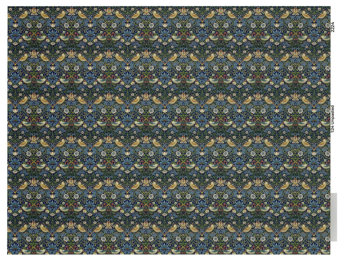 Dollhouse HALF SCALE Wallpaper William Morris Strawberry Thief 1 Sheet 1:24 - MiniatureCrush