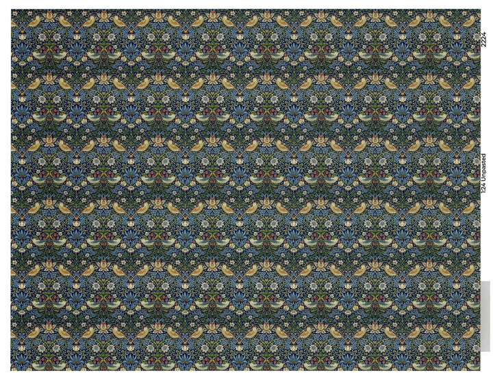 Dollhouse HALF SCALE Wallpaper William Morris Strawberry Thief 1 Sheet 1:24 - MiniatureCrush