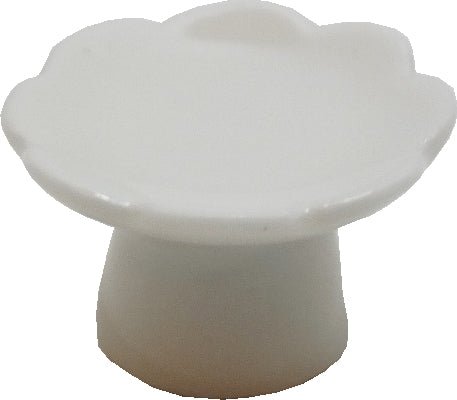 Dollhouse HALF SCALE White Ceramic Pedestal Plate 1:24 Miniature - MiniatureCrush