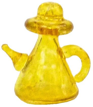 Dollhouse HALF SCALE Yellow Glass Teapot 1:24 Miniature Kitchen - MiniatureCrush