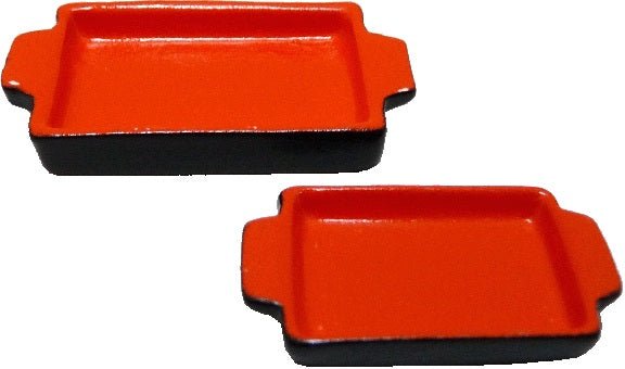 Dollhouse Halloween Baking Trays Black & Orange Set of 2 1:12 Scale Miniature - MiniatureCrush