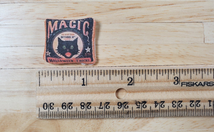 Dollhouse Halloween Black Cat Magic Pillow Handmade 1:12 Scale Miniature - MiniatureCrush