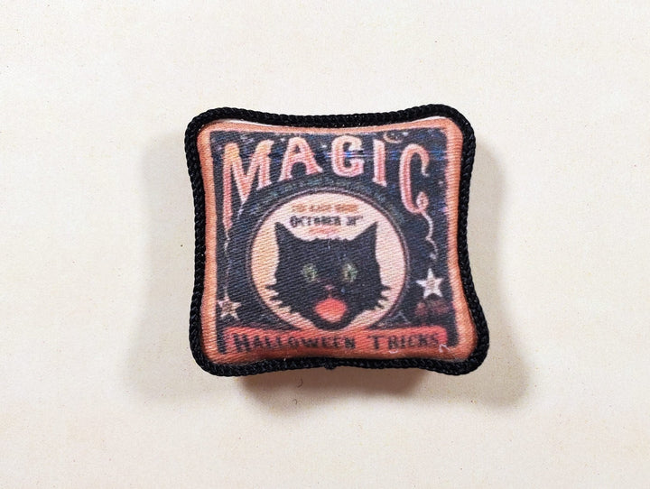 Dollhouse Halloween Black Cat Magic Pillow Handmade 1:12 Scale Miniature - MiniatureCrush