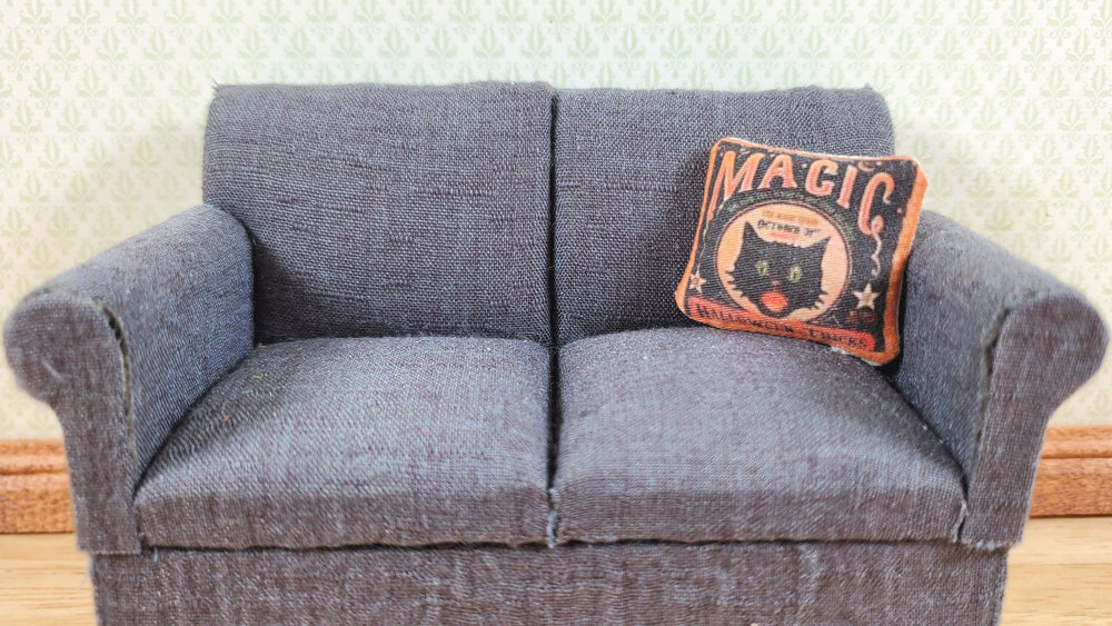 Dollhouse Halloween Black Cat Magic Pillow Handmade 1:12 Scale Miniature - MiniatureCrush