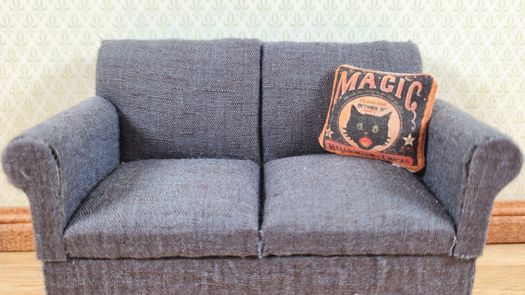 Dollhouse Halloween Black Cat Magic Pillow Handmade 1:12 Scale Miniature - MiniatureCrush