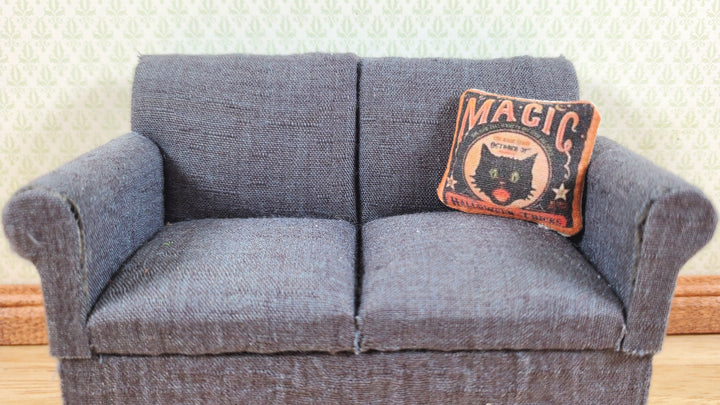 Dollhouse Halloween Black Cat Magic Pillow Handmade 1:12 Scale Miniature - MiniatureCrush