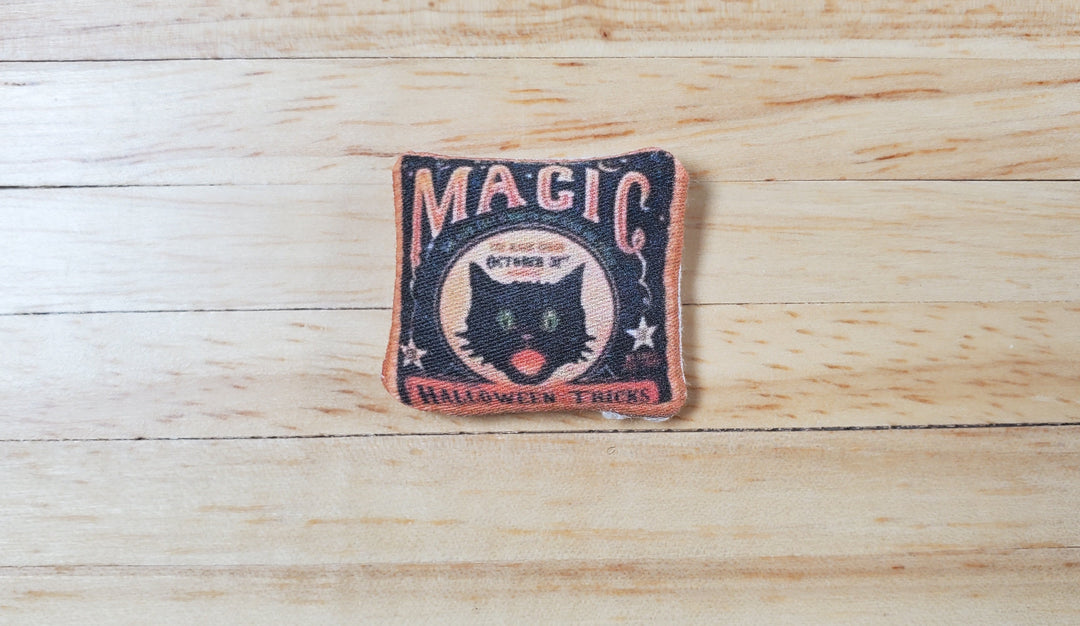 Dollhouse Halloween Black Cat Magic Pillow Handmade 1:12 Scale Miniature - MiniatureCrush