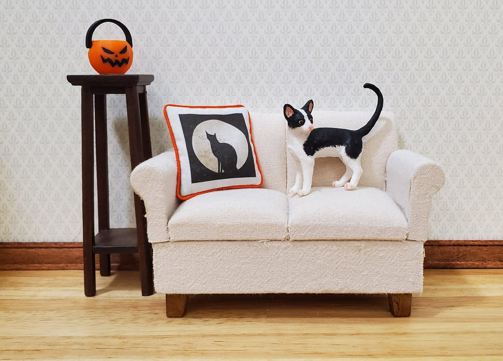 Dollhouse Halloween Black Cat Pillow Handmade 1:12 Scale Miniature 1 1/2" - MiniatureCrush