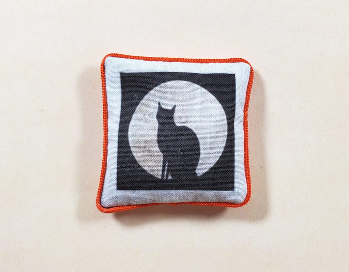 Dollhouse Halloween Black Cat Pillow Handmade 1:12 Scale Miniature 1 1/2" - MiniatureCrush