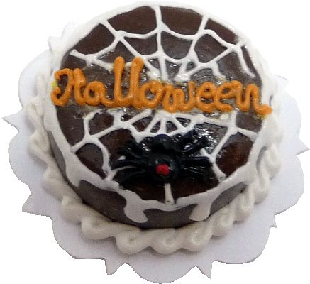 Dollhouse Halloween Chocolate Web Cake 1:12 Scale Miniature Dessert Food - MiniatureCrush