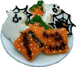 Dollhouse Halloween Cookies on a Plate 1:12 Scale Miniature Food Kitchen - MiniatureCrush