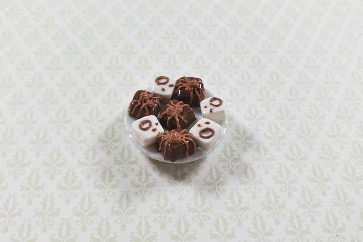 Dollhouse Halloween Petit Fours on a Plate 1:12 Scale Miniature Food Dessert - MiniatureCrush