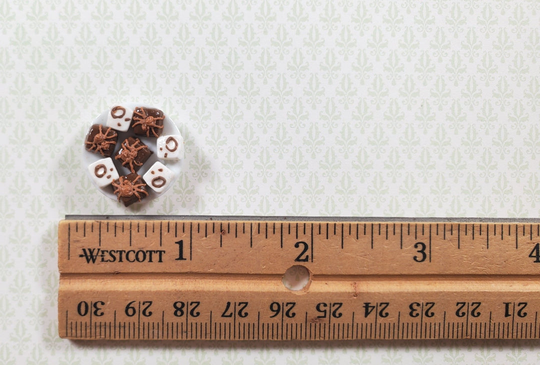 Dollhouse Halloween Petit Fours on a Plate 1:12 Scale Miniature Food Dessert - MiniatureCrush