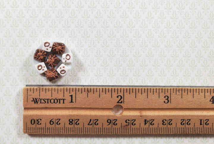 Dollhouse Halloween Petit Fours on a Plate 1:12 Scale Miniature Food Dessert - MiniatureCrush