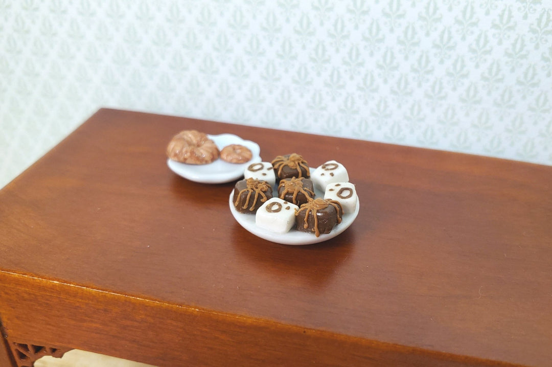 Dollhouse Halloween Petit Fours on a Plate 1:12 Scale Miniature Food Dessert - MiniatureCrush