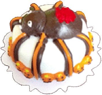 Dollhouse Halloween Spider Cake 1:12 Scale Miniature Dessert Food - MiniatureCrush