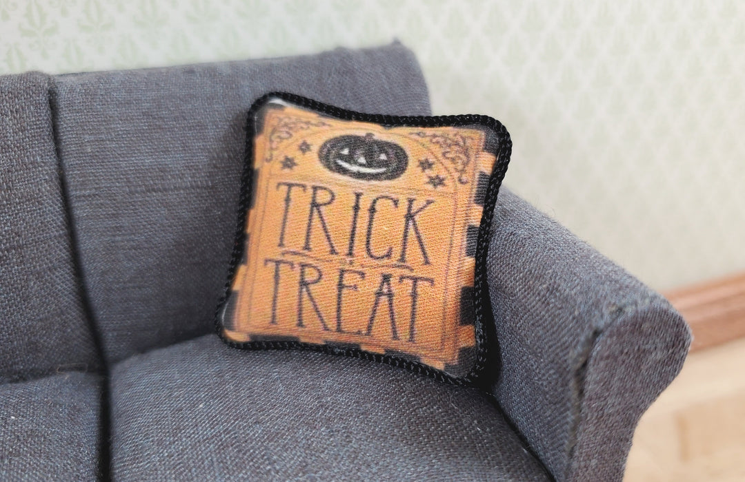 Dollhouse Halloween Trick or Treat Pillow Handmade 1:12 Scale Miniature - MiniatureCrush