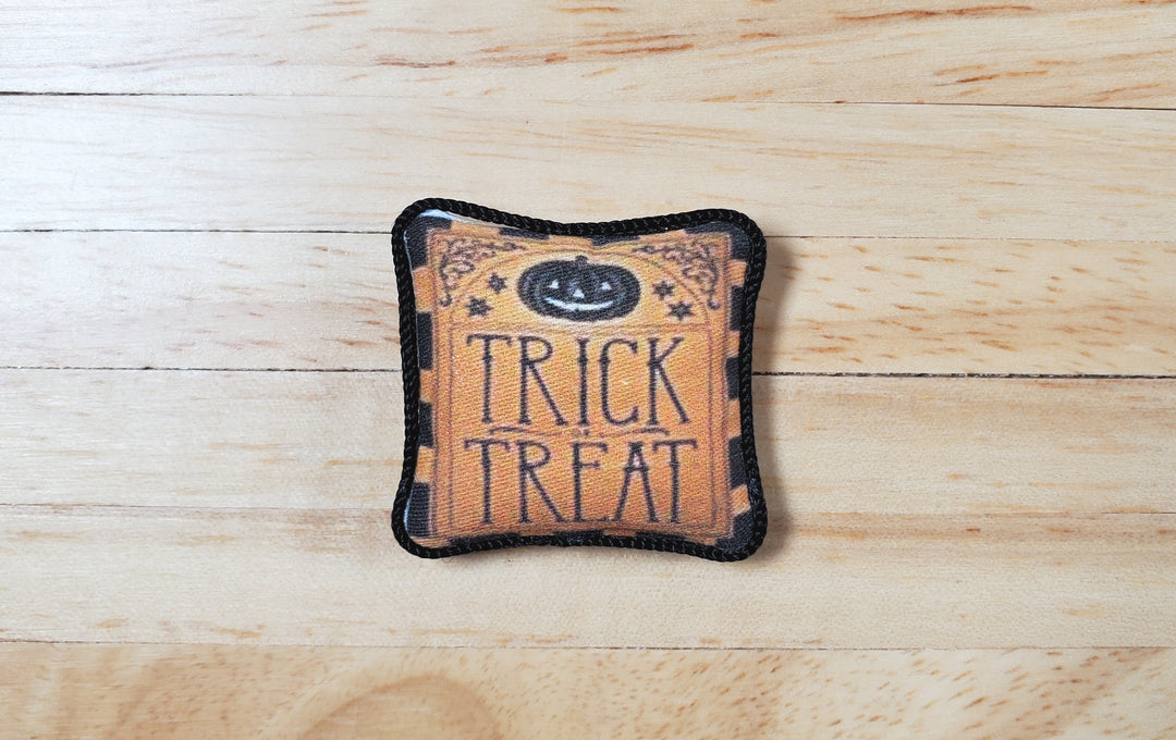 Dollhouse Halloween Trick or Treat Pillow Handmade 1:12 Scale Miniature - MiniatureCrush