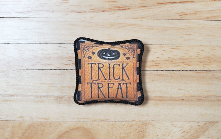 Dollhouse Halloween Trick or Treat Pillow Handmade 1:12 Scale Miniature - MiniatureCrush