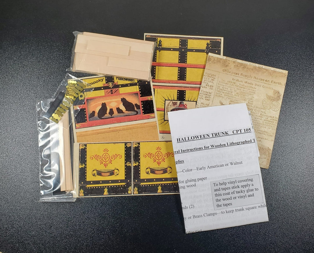 Dollhouse Halloween Trunk KIT Black Cats 1:12 Scale 1:12 Scale DIY Miniature - MiniatureCrush