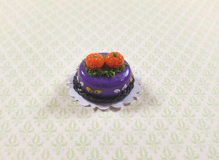 Dollhouse Halloween Twin Pumpkin Cake 1:12 Scale Miniature Dessert Food - MiniatureCrush