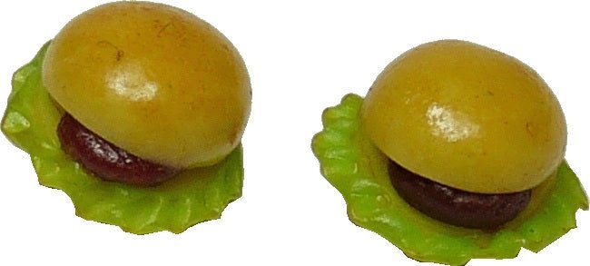 Dollhouse Hamburger Set of 2 1:12 Scale Miniature Food Kitchen - MiniatureCrush