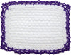 Dollhouse Hand Crochet Baby Blanket White with Purple Trim 1:12 Scale Miniature
