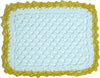 Dollhouse Hand Crochet Baby Blanket White with Yellow Trim 1:12 Scale Miniature