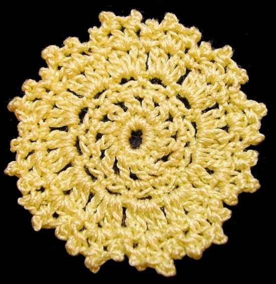 Dollhouse Hand Crocheted 1 Inch Fancy Doily Cream 1:12 Scale - MiniatureCrush