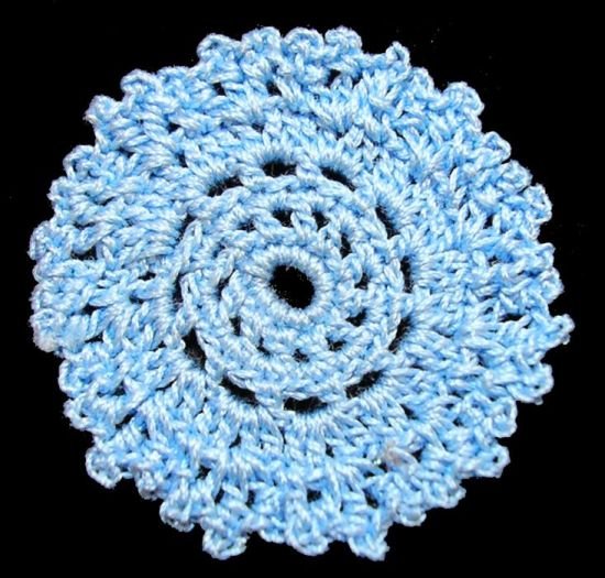 Dollhouse Hand Crocheted 1 Inch Fancy Doily Light Blue 1:12 Scale - MiniatureCrush