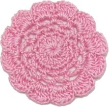 Dollhouse Hand Crocheted 1 Inch Fancy Doily Pink 1:12 Scale - MiniatureCrush