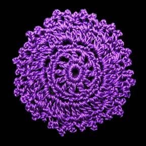 Dollhouse Hand Crocheted 1 Inch Fancy Doily Purple 1:12 Scale - MiniatureCrush