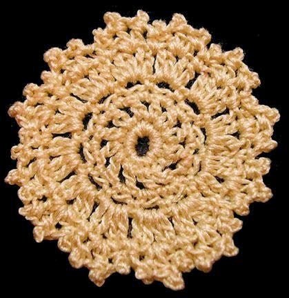 Dollhouse Hand Crocheted 1 Inch Fancy Doily Tan 1:12 Scale - MiniatureCrush