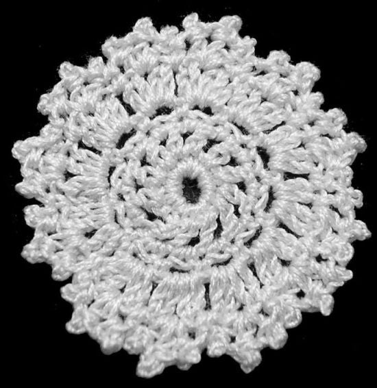 Dollhouse Hand Crocheted 1 Inch Fancy Doily White 1:12 Scale - MiniatureCrush
