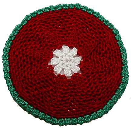 Dollhouse Hand Crocheted Round Doily Christmas Colors 1:12 Scale Miniature - MiniatureCrush